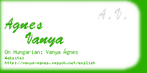 agnes vanya business card