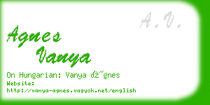 agnes vanya business card